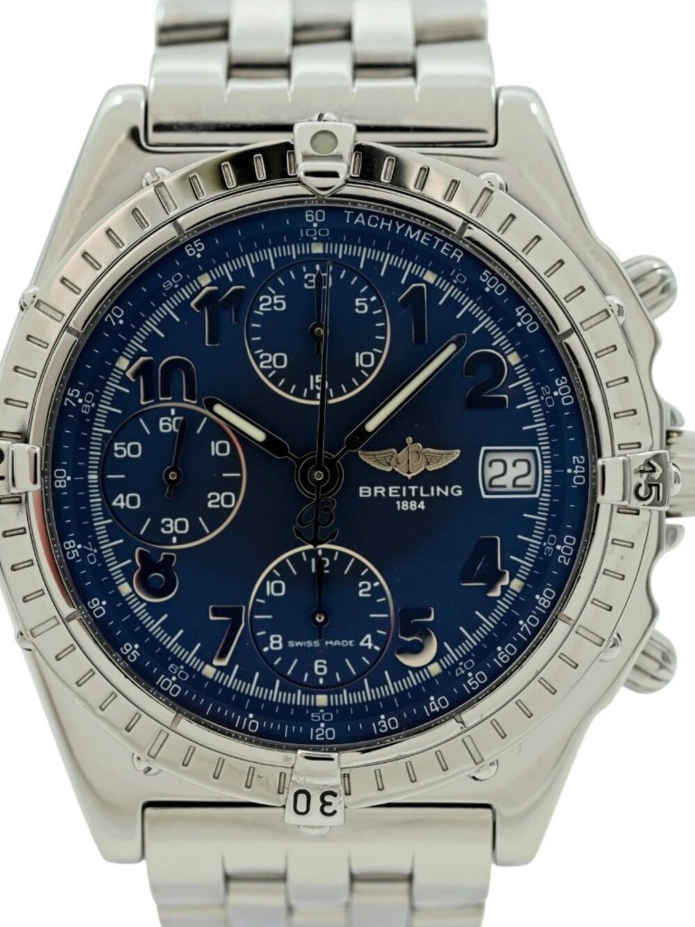 Breitling 40mm Men's Chronomat 100M Blue Dial Auto Chrono Watch! Ref: A13050.1! - Picture 2 of 9